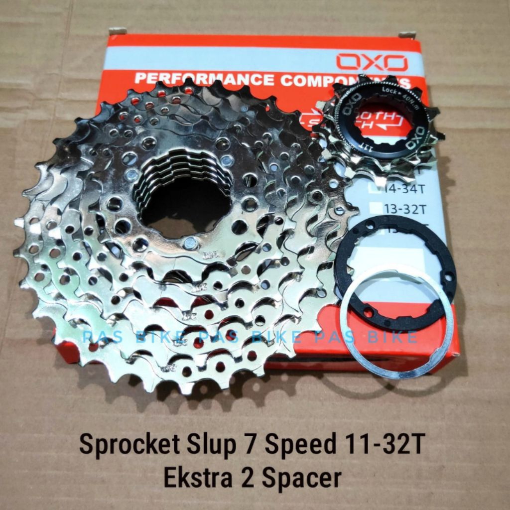 Sprocket 7 Speed 11-32T Plus Spacer Cassette Sproket 7speed OXO