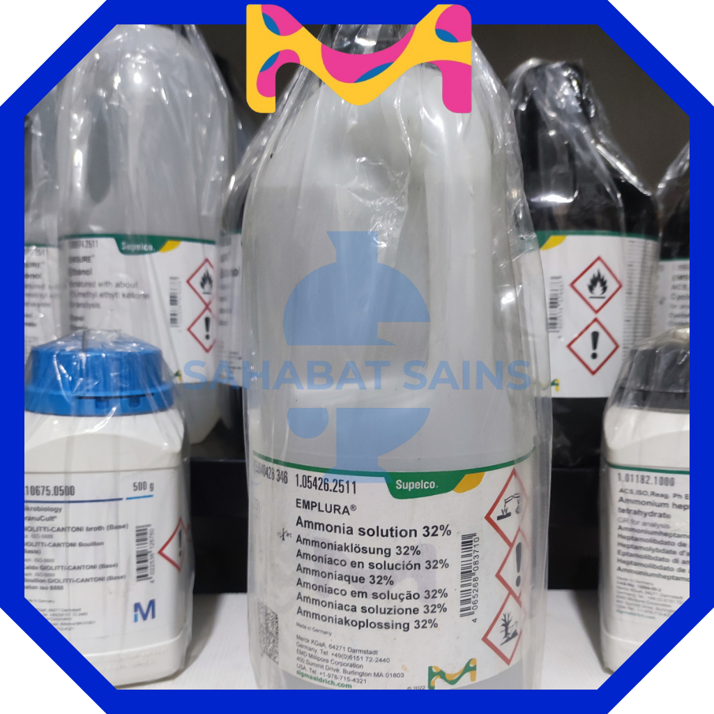 Ammonia Solution 32% 2,5 Liter / NH4OH / Larutan Ammonia 105426