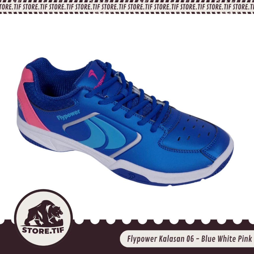 Flypower Kalasan 06  Sepatu Badminton / Shoes Badminton - Blue White Pink
