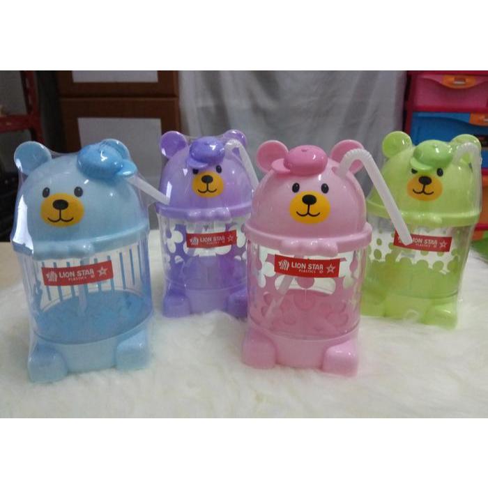Gelas Mug Minuman Cangkir Anak Sedot Plastik GL-22 Bear Cup Lion Star
