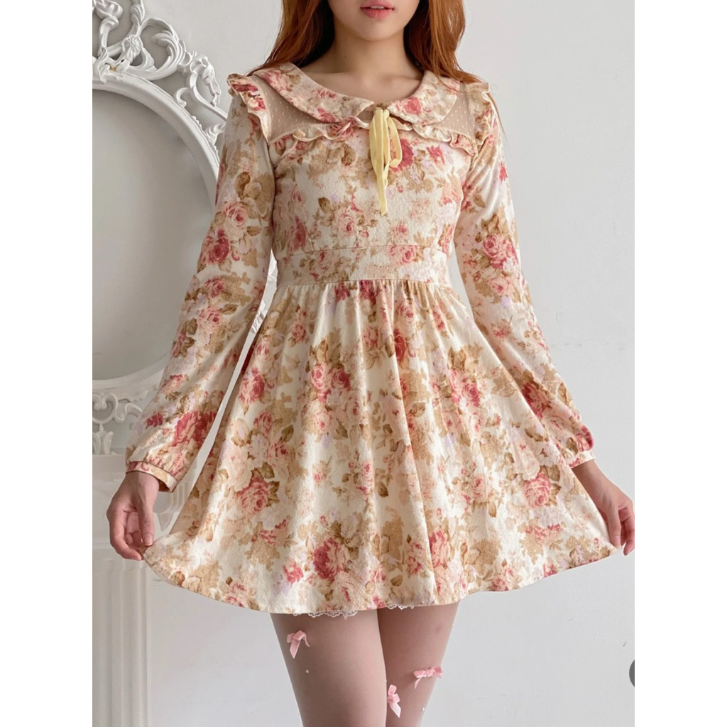 Liz Lisa Floral Vintage Cream Pink Dress Himekaji Kawaii Ryousangata