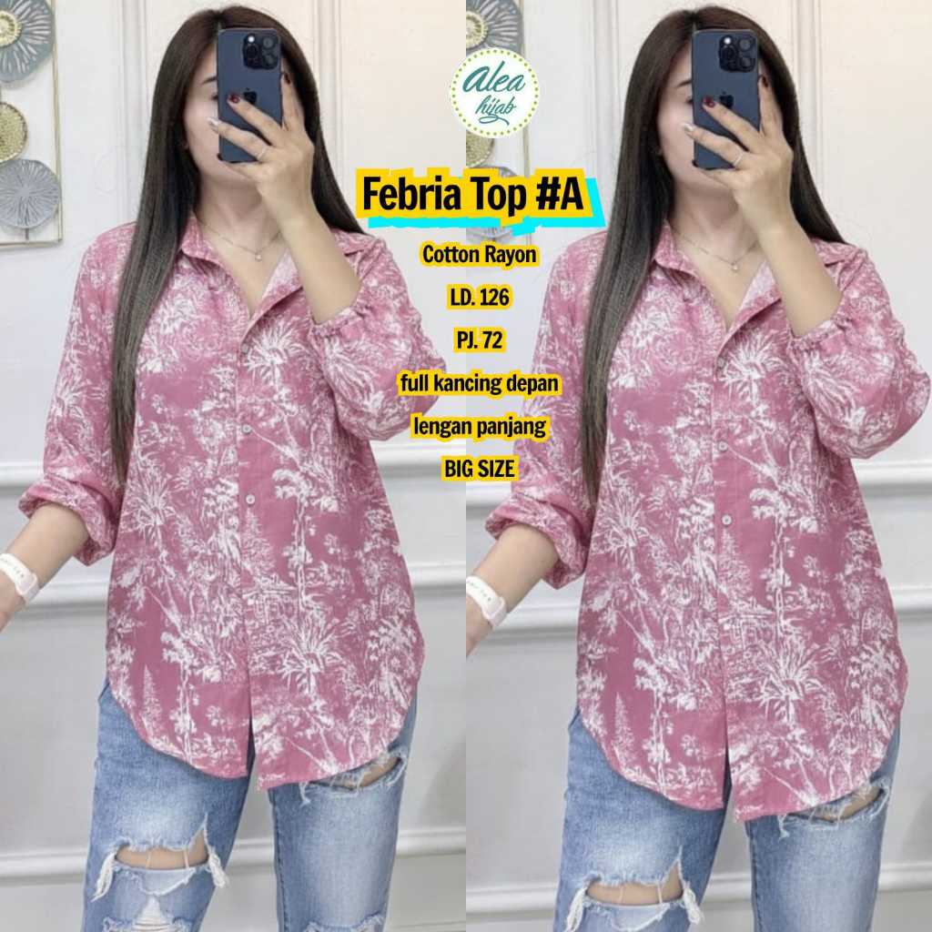 BLOUSE RAYON JUMBO SIZE XXL MOTIF TERBARU BAJU ATASAN WANITA BUSUI LENGAN KERUT KEKINIAN