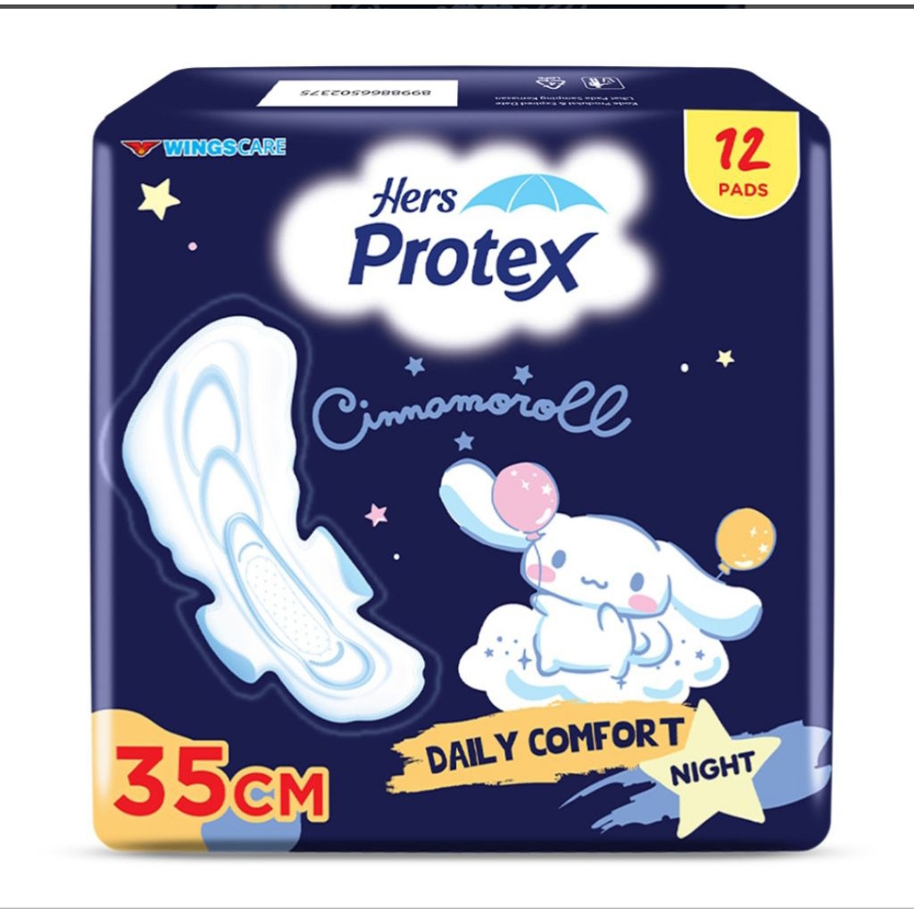 Hers Protex Pembalut Wanita Wing Malam 35cm 12 pads