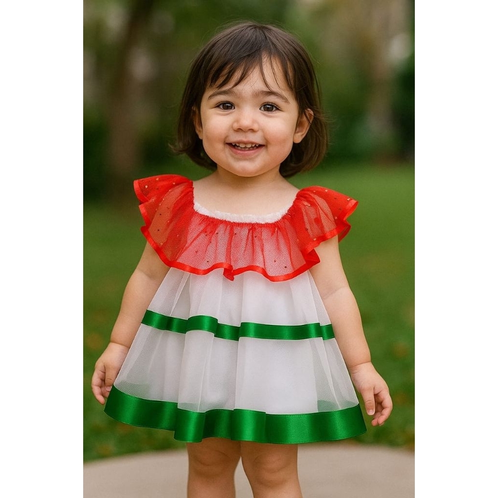 Baju anak perempuan/Baju tile model salju/baju natal usia dari baby sampe anak 12tahun