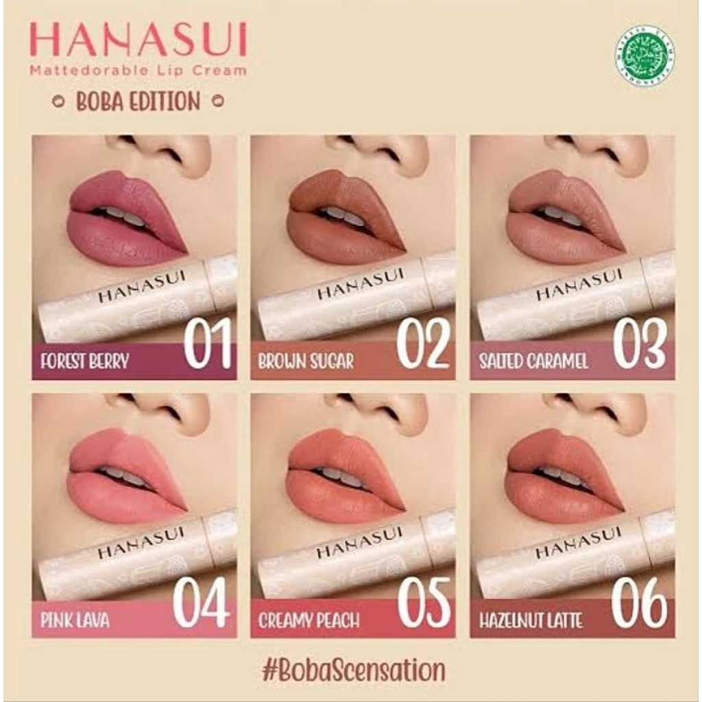 HANASUI MATTEDORABLE LIP CREAM BOBA EDITION | HANASUI BOBA LIPCREAM | BOBA EDITION