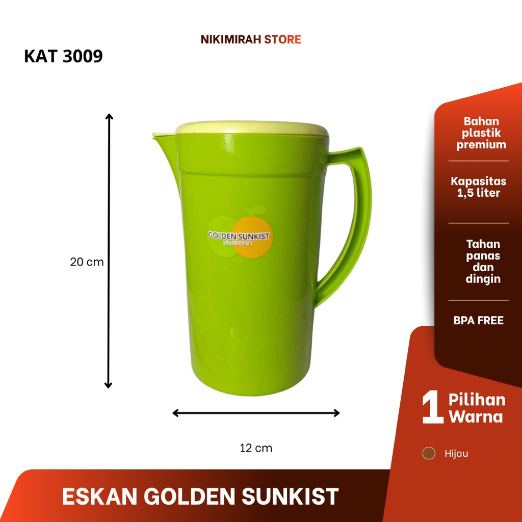 Teko plastik/Eskan plastik/jug/pitcher/ ceret plastik/morong/tempat minum golden Teko plastik golden