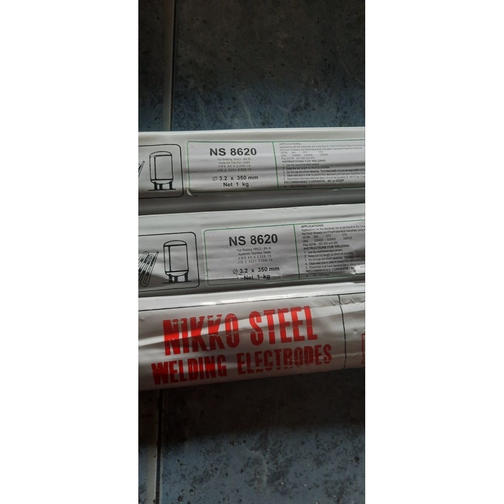 KAWAT LAS STAINLESS NIKKO STEEL NS-8620 AWS E308-16 Size, 3.2MM Har