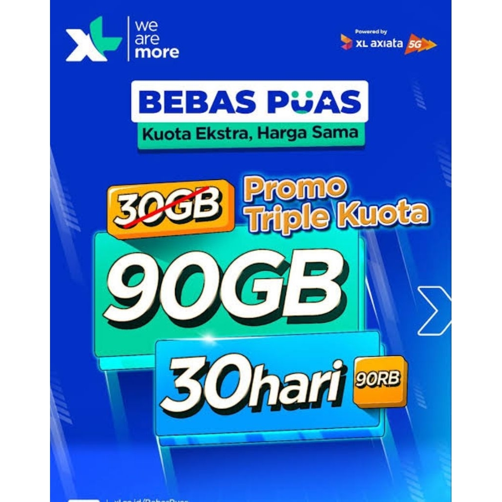 paket internet XL 90gb hari quota full 24jam