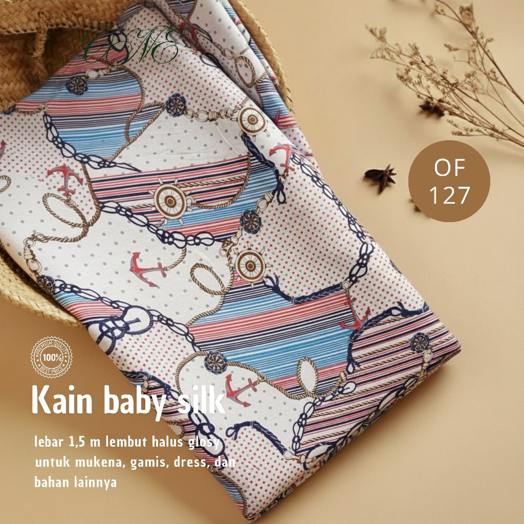 kain baby silk premium motif etnik / kain satin silk dress