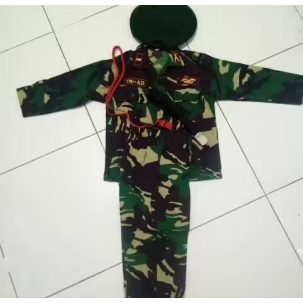 Baju pahlawan TNI AD, baju profesi TNI ad, kostum karnaval anak sd