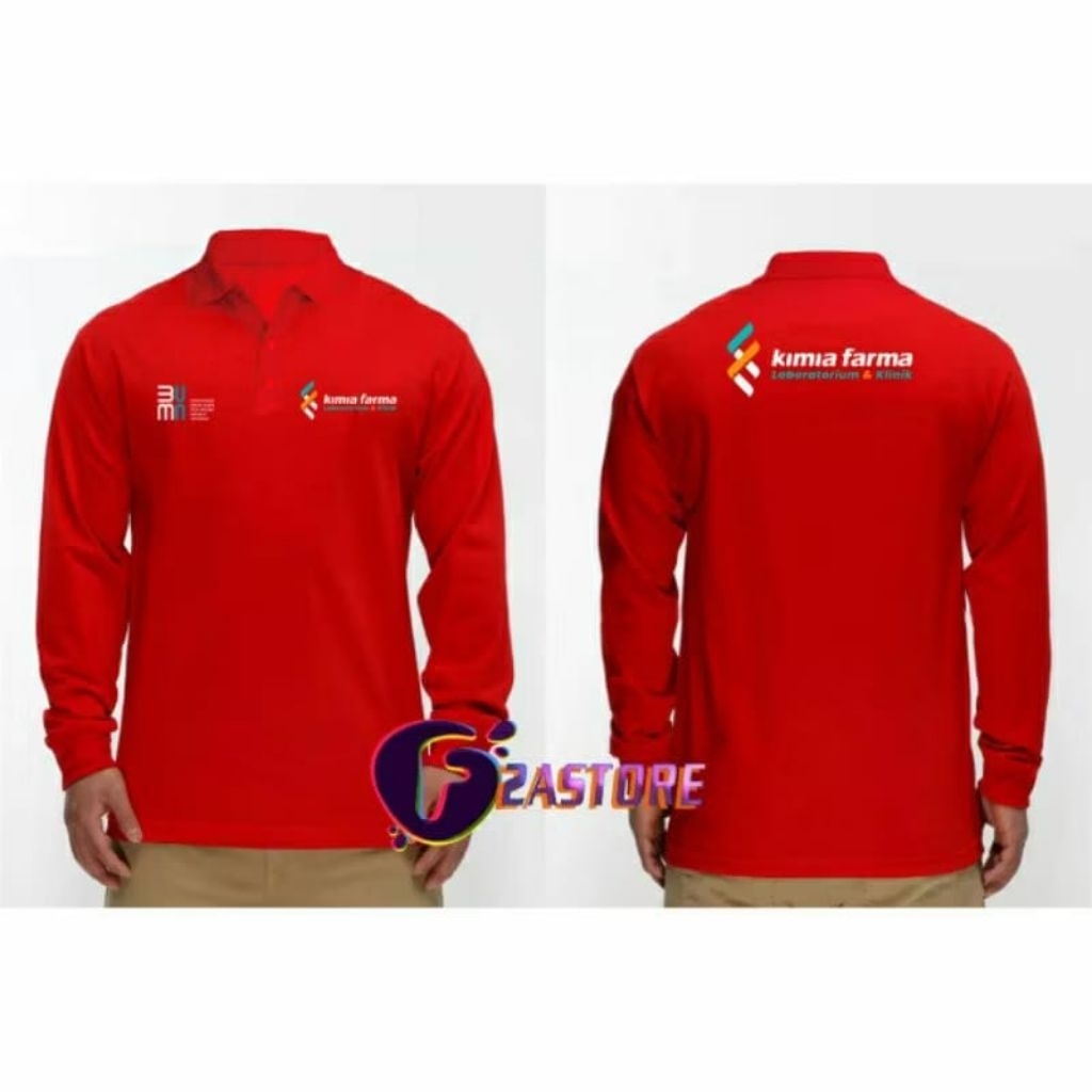 KAOS KERAH MODEL POLO TRENDY BISA CUSTOM BEBAS AJA #KIMIA FARMA# READY TANGAN PANJANG DAN TANGAN PEN