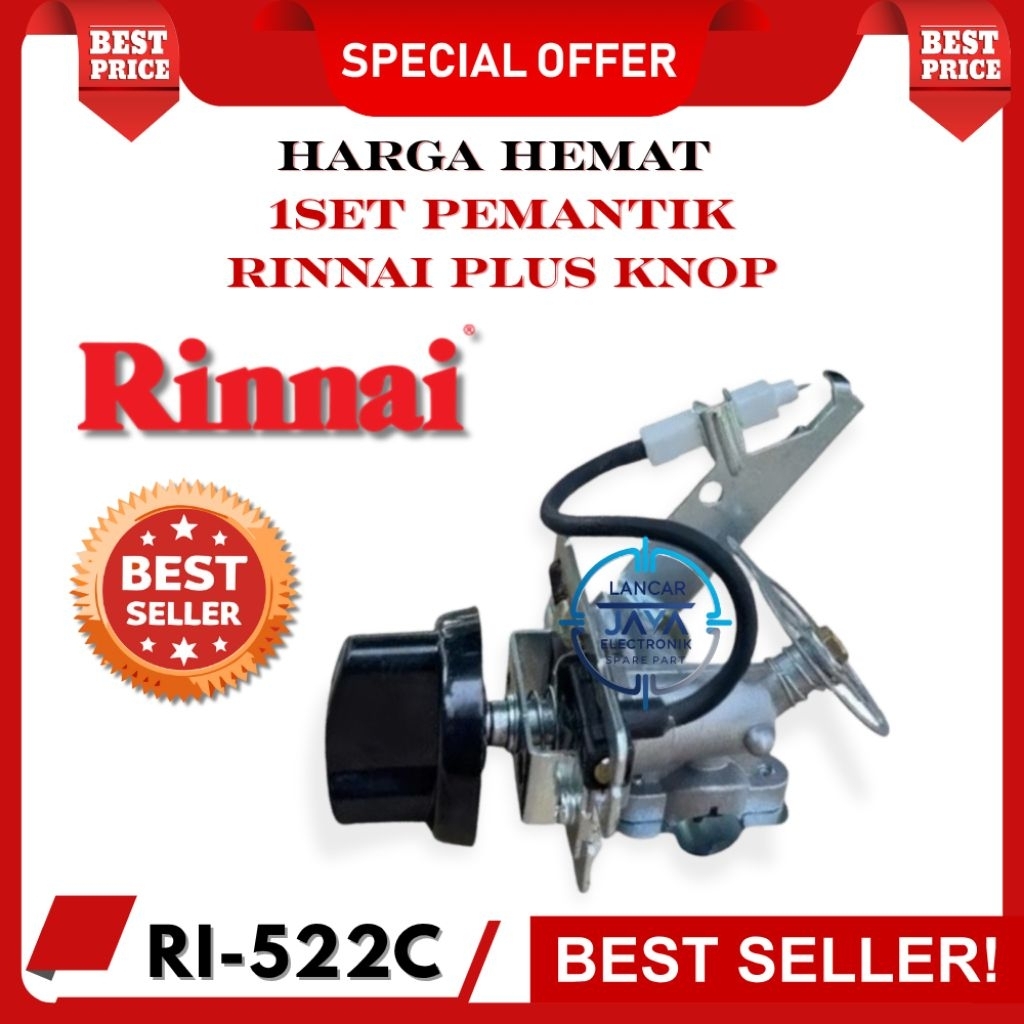 RI-522C - Mesin Kompor Rinnai 1 Set Plus Knop – Original untuk Kompor Rinnai 1 Tungku & 2 Tungku