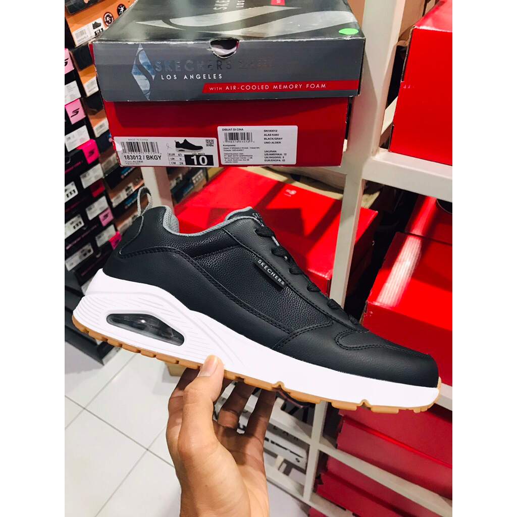 BIG SALE SKECHERS ALDER AIR HITAM  [183012] ORIGINAL SEPATU RUNNING/LARI/SNEAKER/ PRIA