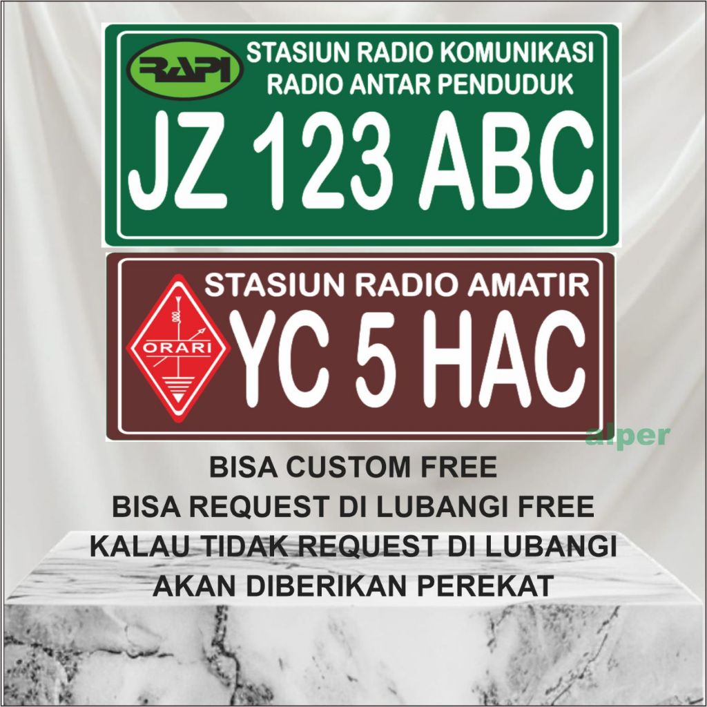 PAPAN CALLSIGN RAPI ORARI AKRILIK