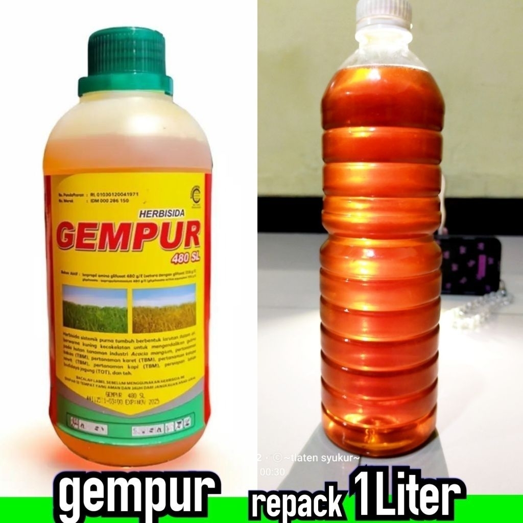 obat rumput gempur kemasan 1liter sangat ampuh untuk membasmi rumput liar dosis 150ml untuk 16l tang