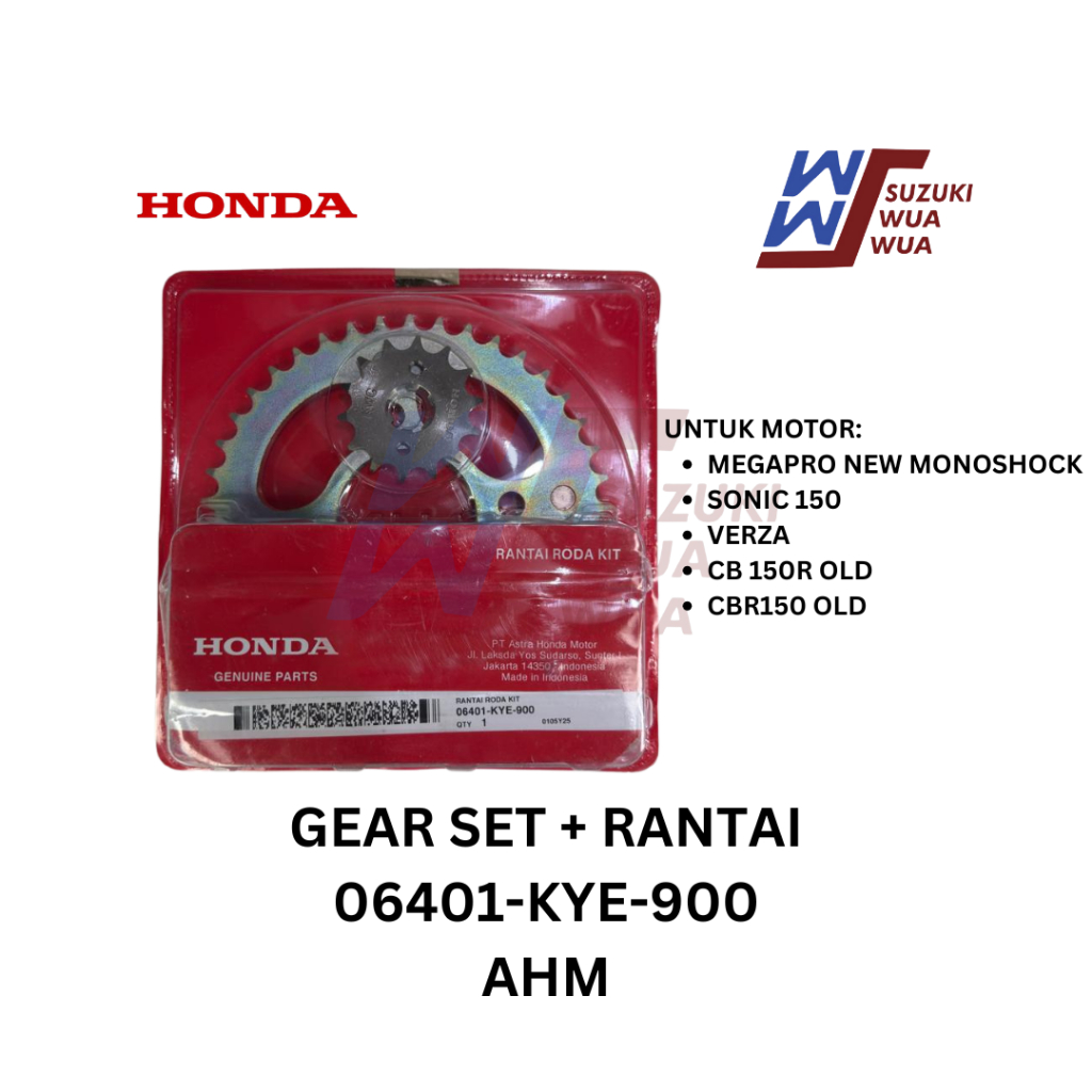 GEAR SET + RANTAI KOMPLIT MEGAPRO MONO NEW VERZA SONIC 150 CB150R OLD 06401-KYE-900 AHM