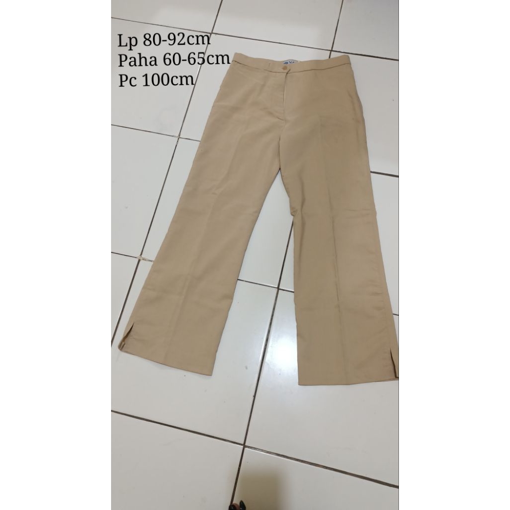 PL celana loose pants preloved cream