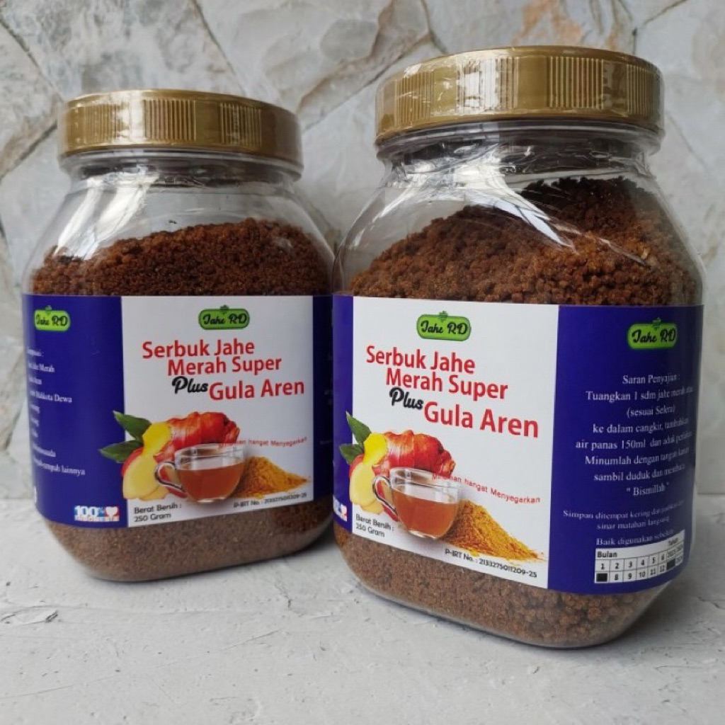 Serbuk Jahe Merah Super Plus Gula Aren 250g Jahe RD