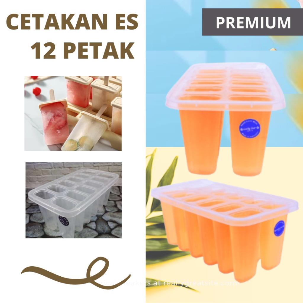 Cetakan Escream  Cetakan Eskrim Magnum Tempat Es Cream Stik 12 Petak Bening