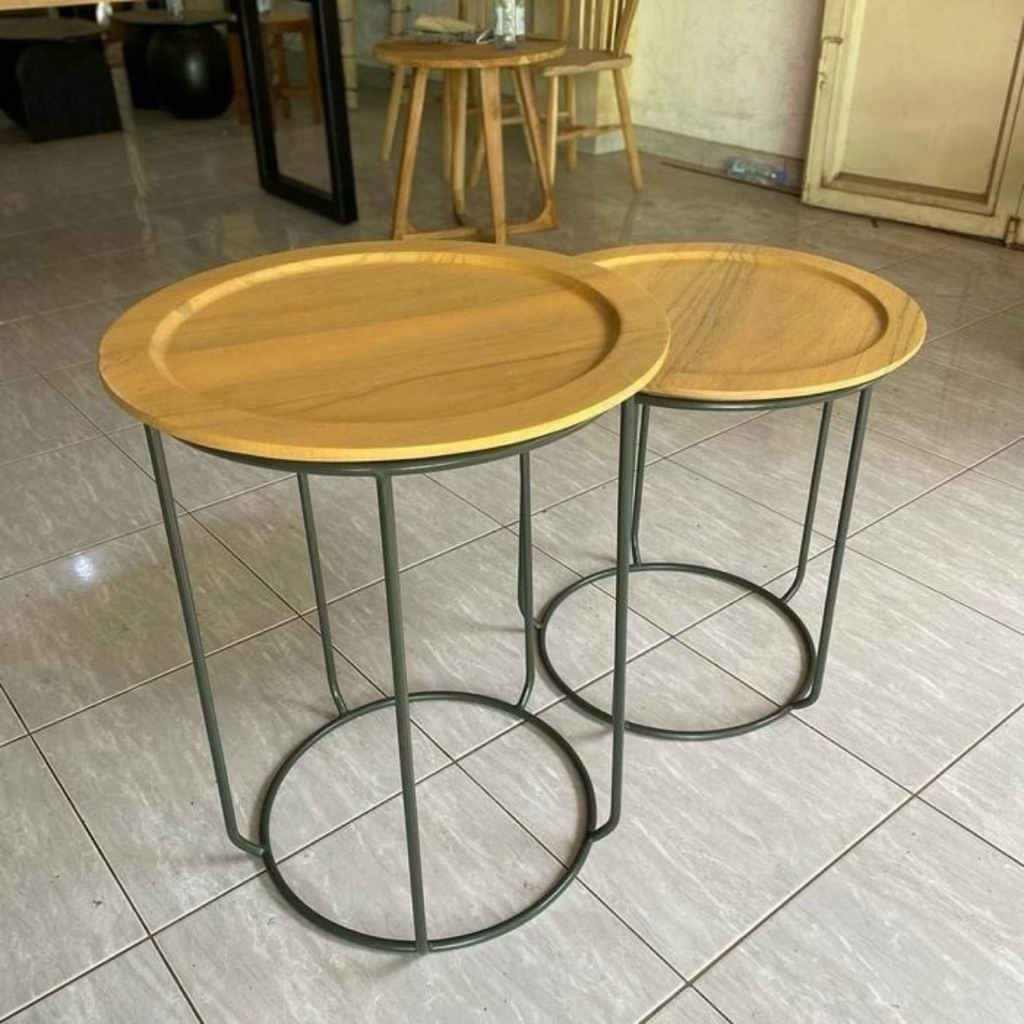 Coffe Table Coffe Table Minimalis Kayu Jati Rangka Besi