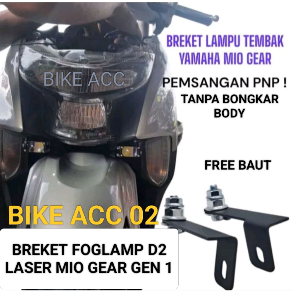 Breket Foglamp Mio Gear Gen 1 Bracket Lampu Tembak Mio Gear