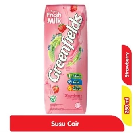 Greenfields Susu UHT Stroberi Kotak 250 ml
