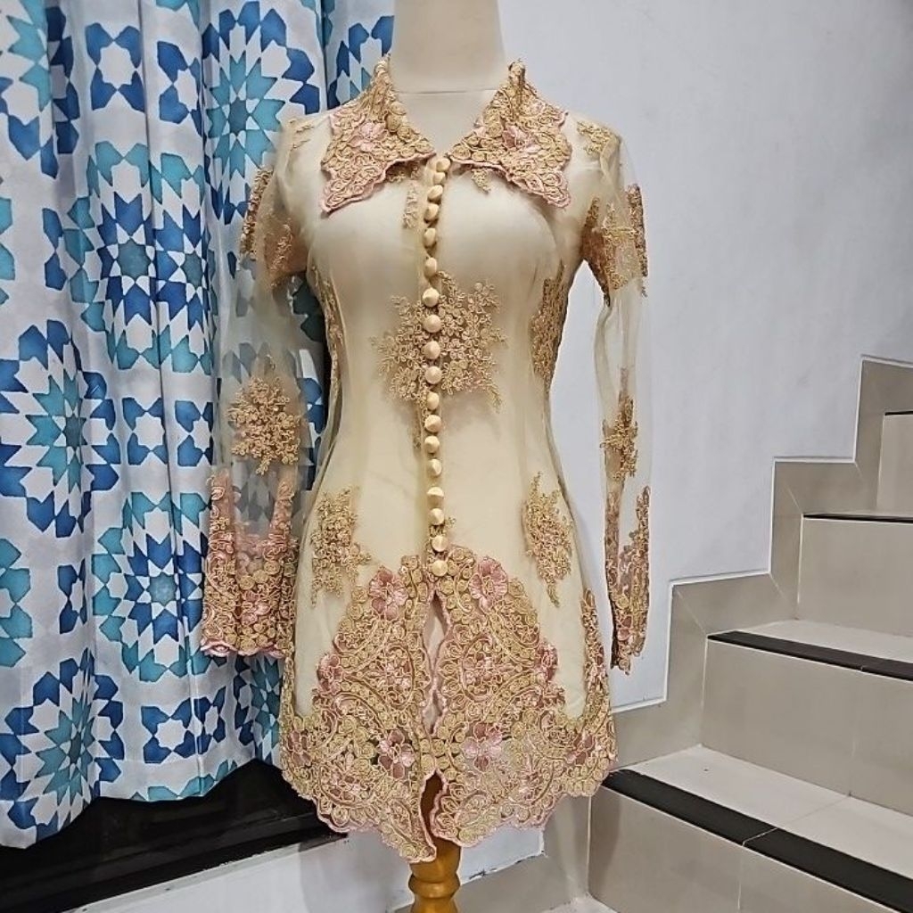 Preloved Atasan Kebaya Gold Pink Like New