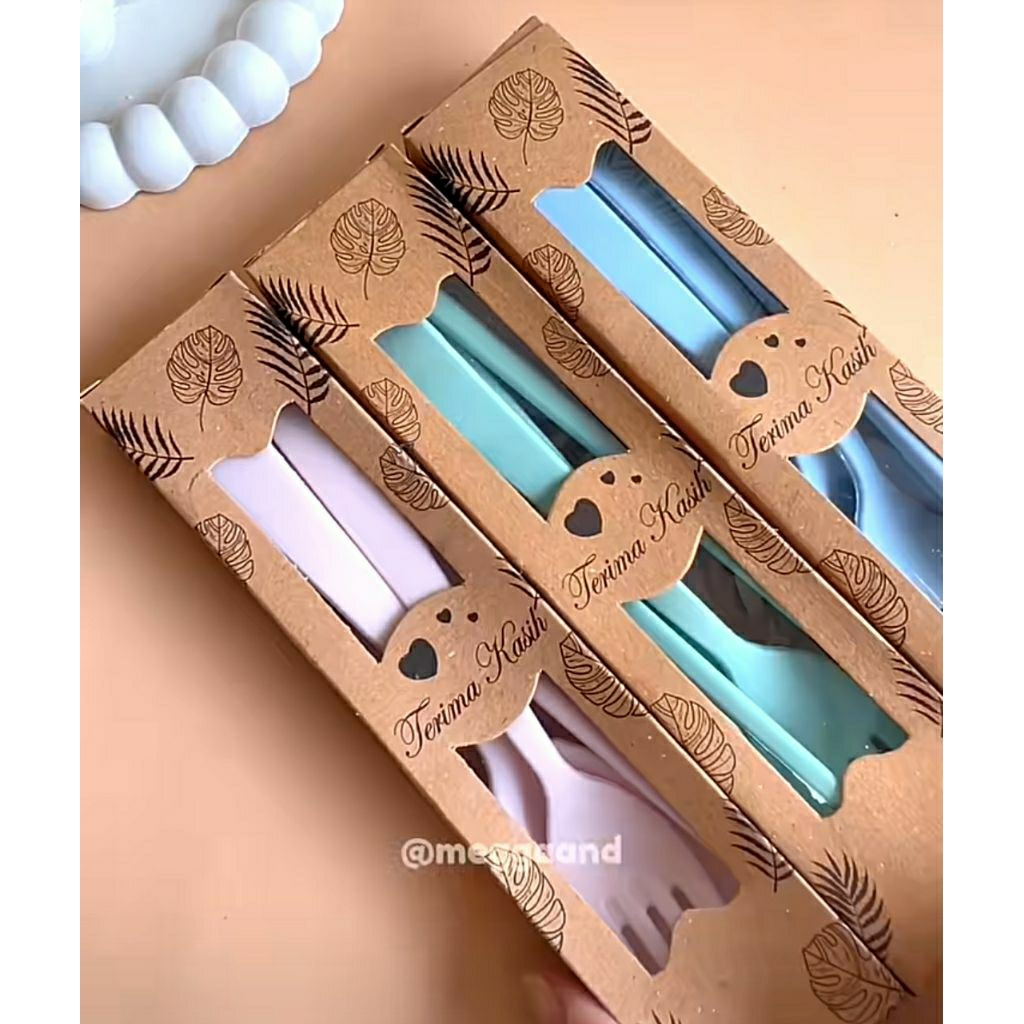 Sendok set box rustic / souvenir pernikahan