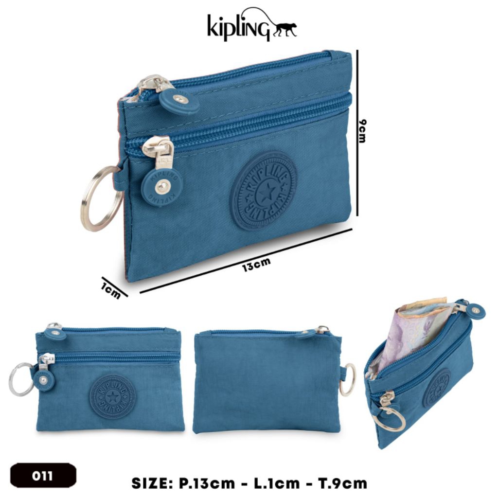 Dompet koin dan kartu 2 resleting KP #011 kain parasut