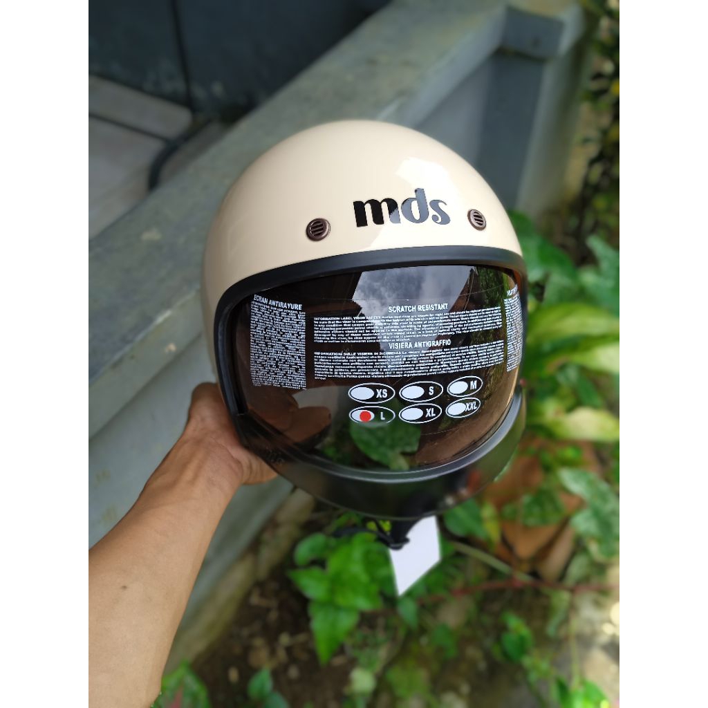 mds magnum cream solid original helm mds magnum baru helm mds