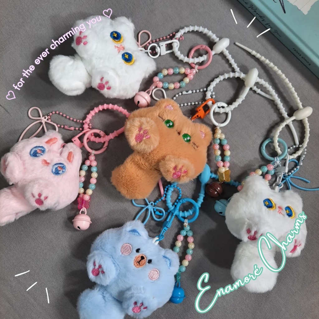 Enamore - Bag Charm Custom Boneka Lucu Ganci Boneka Kucing Keychain Aesthetic Bag Charm Korea