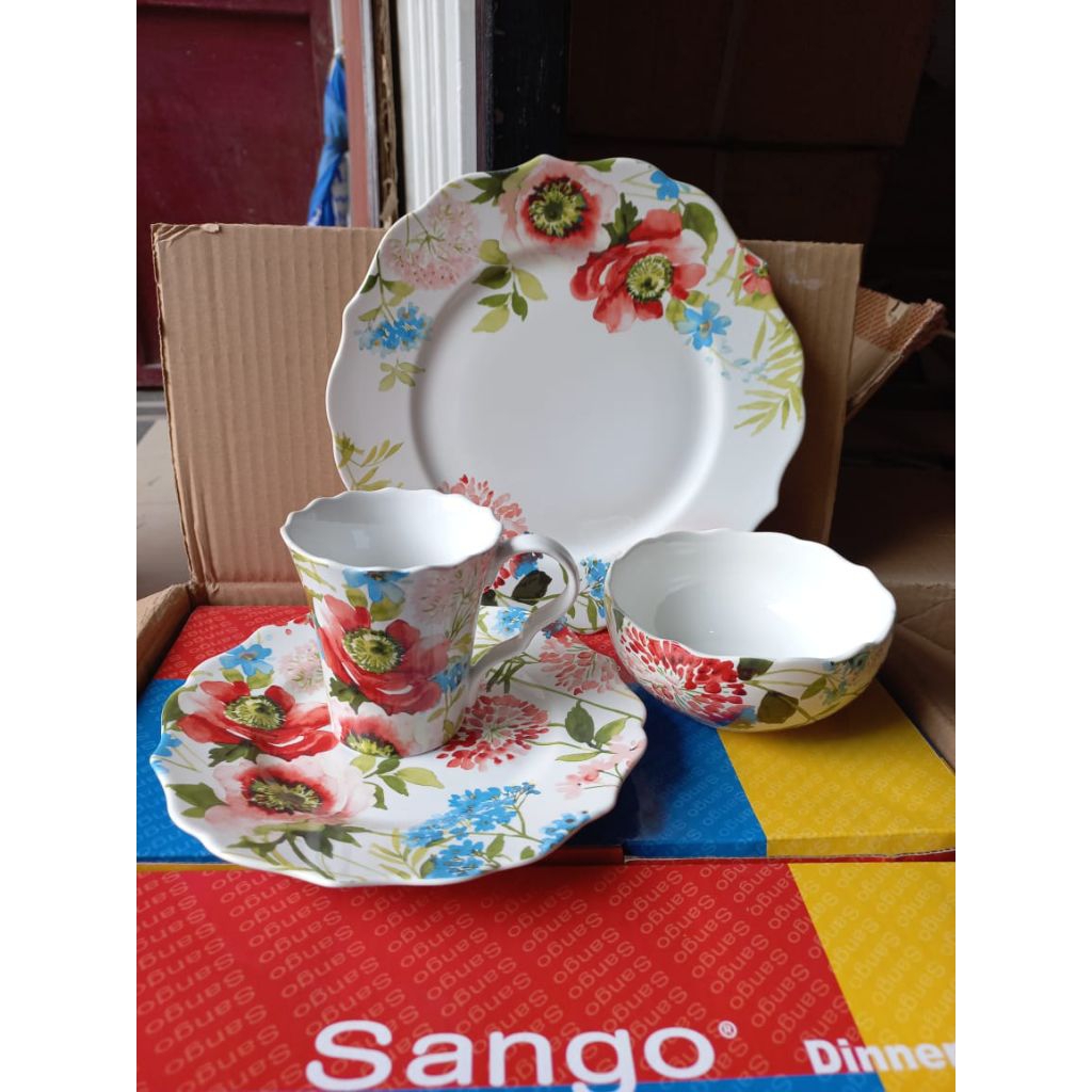 SANGO DINNER SET ANALIS RED 16PCS