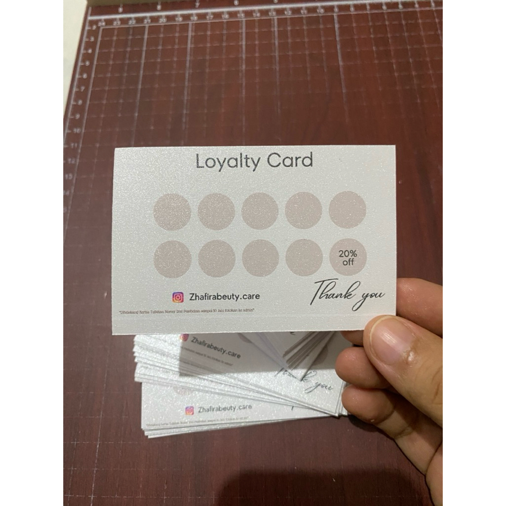 Custom Loyalty Card - Aesthetic untuk Online Shop - Kartu Loyalitas stamp card nail card shop card