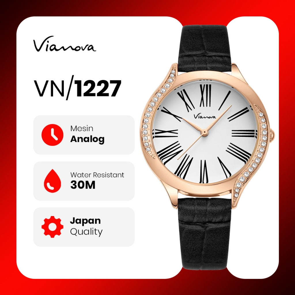 VIANOVA - Jam Tangan Wanita Kecil Original Anti Air 1227 Standard Jepang Jam Tangan Cewek