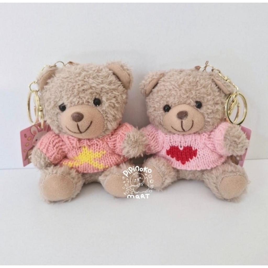 Bag Charm Teddy Bear Sweater Rajut / Bag Charm Bear / Gantungan Kunci Bear