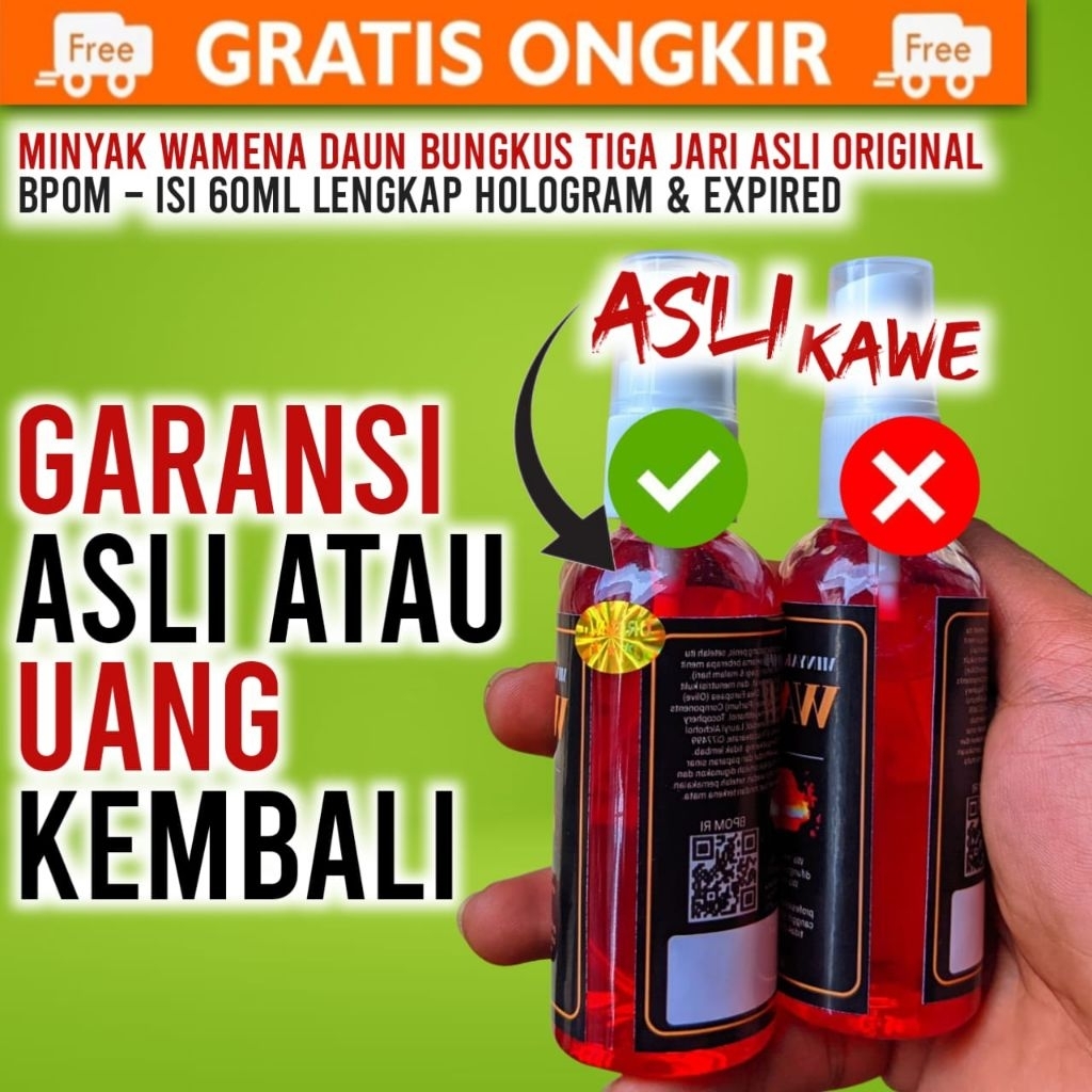 Minyak Pijat Wamena Papua Original Herbal Daun Bungkus Asli BPOM Pria Dewasa