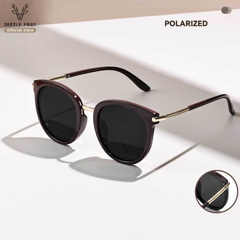Gentle Fawn Kacamata Sunglasses Polarized Anti Silau Style Oval Bahan TR90+Metal Kuat Kokoh Fashion 