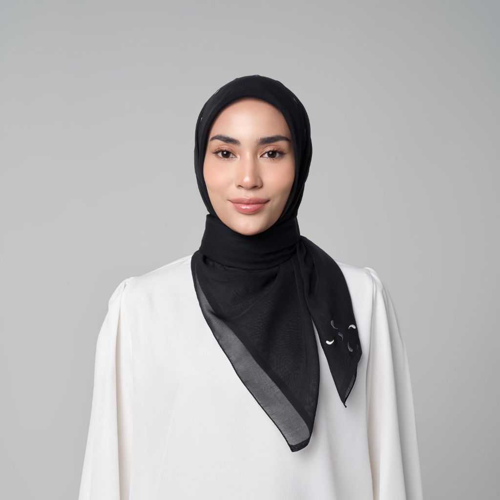 napocut Hijab - Aquira Embroidery - Hijab Segiempat Paris Jepang Bordir Tetesan Air