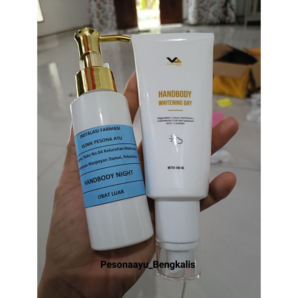 HANDBODY PESONA AYU MEMUTIHKAN KULIT 1 PAKET SIANG & MALAM (MEMBER RESMI DIBENGKALIS) (Lotion Ampuh 