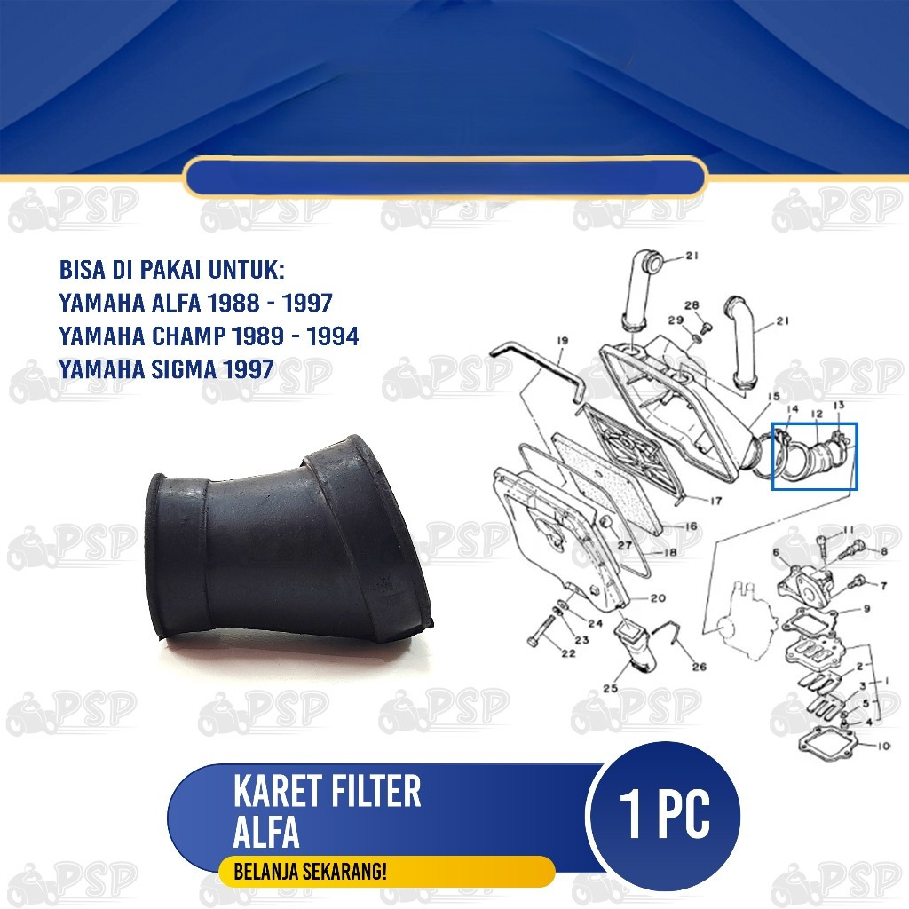 Karet Filter Alfa Zunagawa Parts Karet Filter Champ Yamaha Sigma Zunagawa Parts
