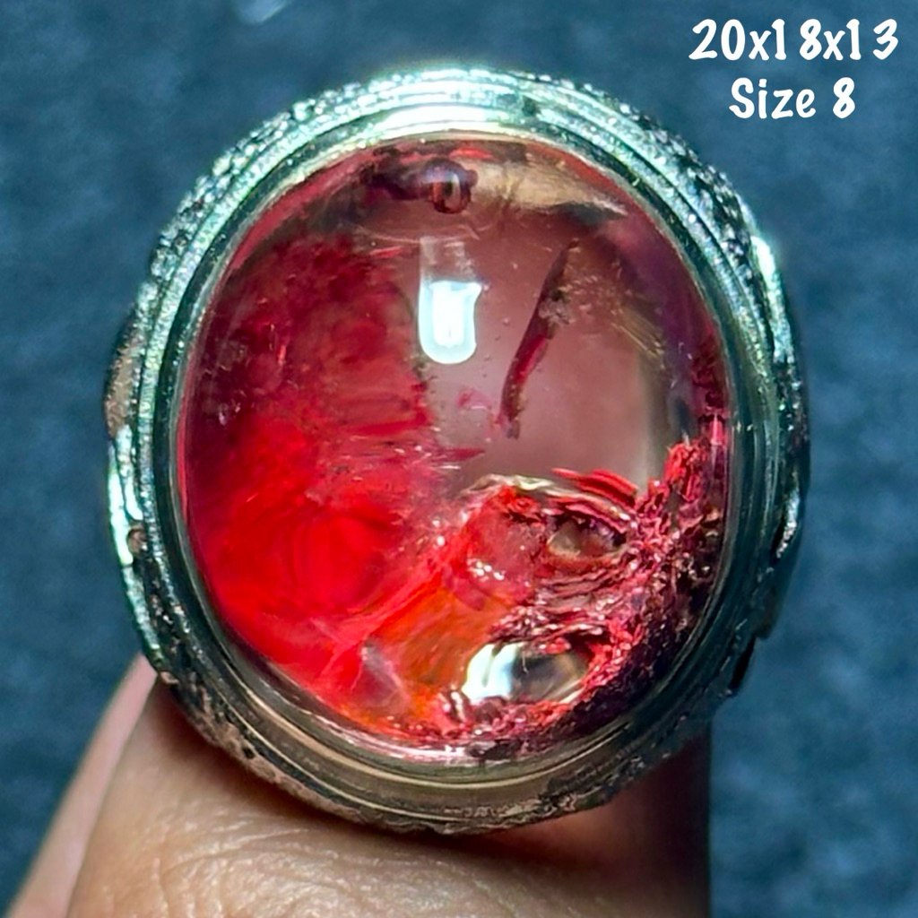 Cincin Batu Akik Natural Kecubung Karang (asli alam)