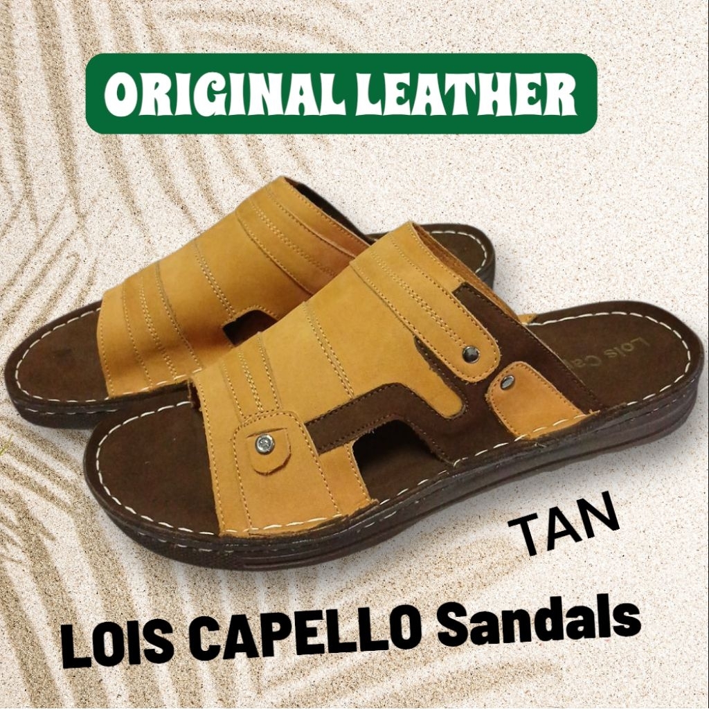 SANDAL PRIA KULIT SAPI ASLI ORIGINAL LOIS CAPELLO TAN