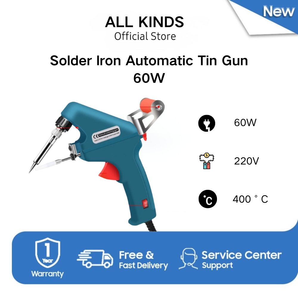 Pistol solder eksternal / Pistol solder otomatis 60W / Solder listrik dengan rak solder otomatis / P