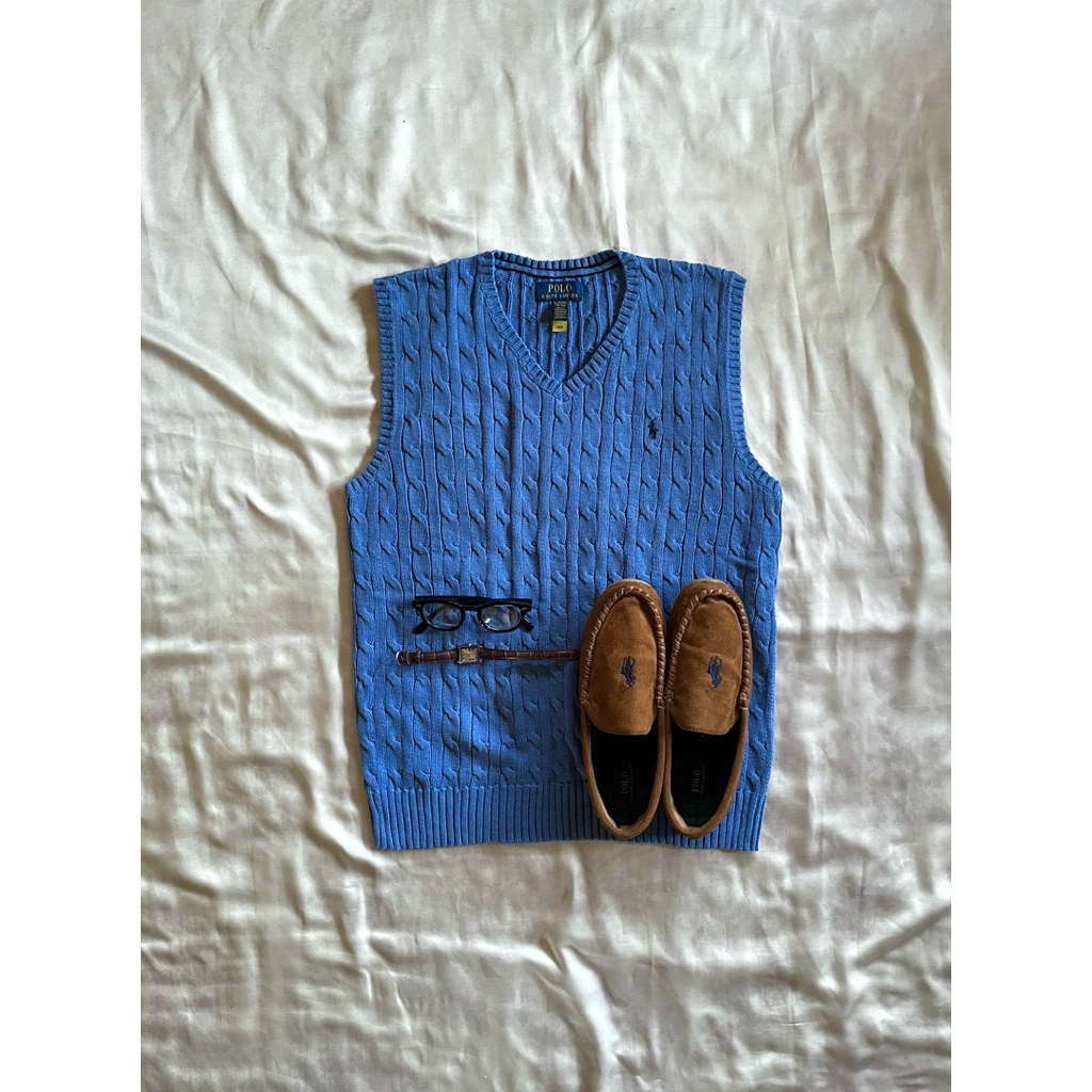 Polo Ralph Lauren Blue Cable Knit Vest