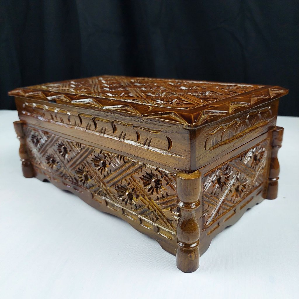 kotak kayu jati tua ukiran jepara kotak perhiasan anda