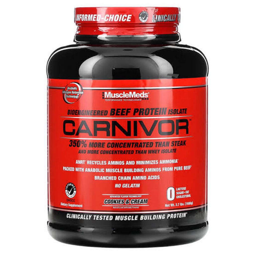 Musclemeds Carnivor Whey Protein Isolate 4.6lbs  Lbs Beef Protein Susu Whey Protein Suplemen Fitness