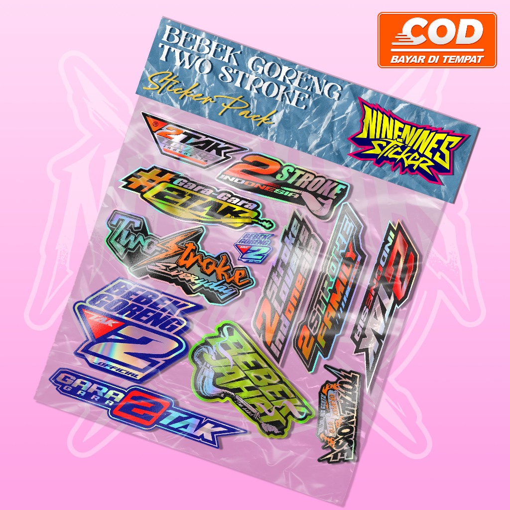 STICKER PACK 2STROKE BEBEK GORENG 2TAK LOVER HOLOGRAM PREMIUM SUDAH TERPOTONG TINGGAL TEMPEL