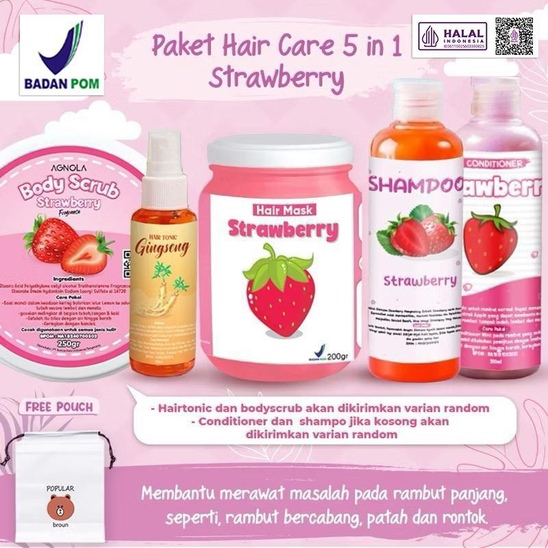 [BPOM & HALAL]  PAKET HAIR CARE 5IN1/PAKET HEMAT HAIR CARE/HAMPERS HAIR MASK FREE POUCH - TERLARIS