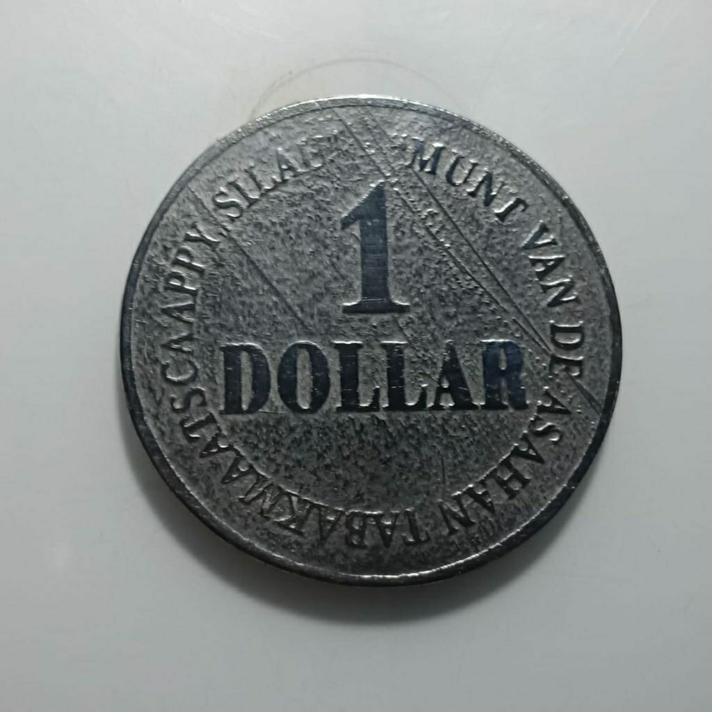 LANGKA 18XX PERKEBUNAN 1DOLLAR MUNT VAN DE ASAHAN SUMATERA SUMATRA UTARA BESAR 38MM BELANDA KOLEKSI 
