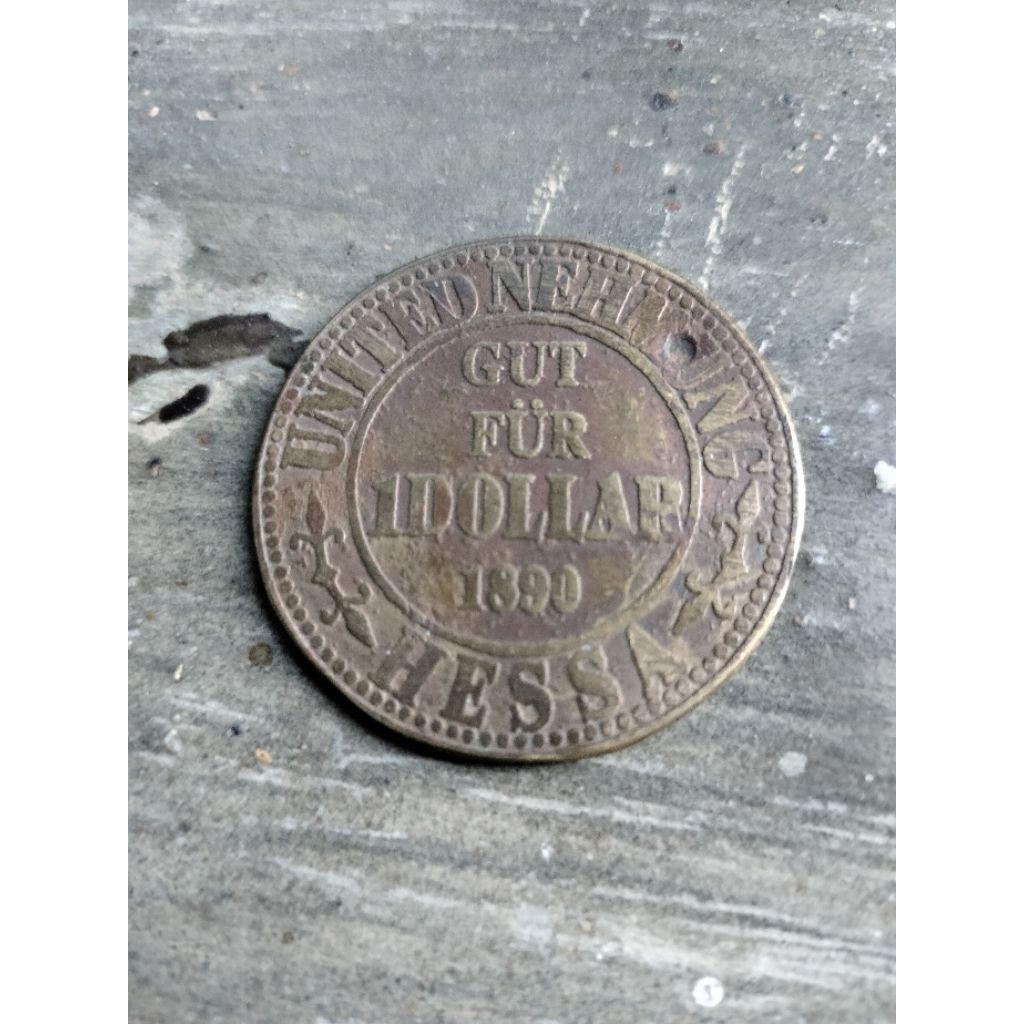 Token koin kuno 1890 Hessa Perkebunan Hindia Belanda